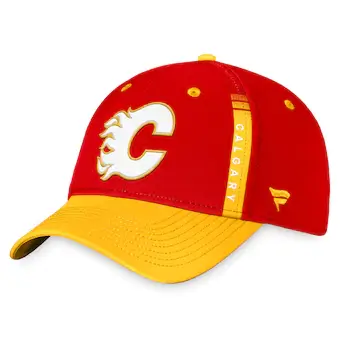 Calgary Flames Fanatics Branded 2022 NHL Draft Authentic Pro On Stage Trucker Adjustable Hat - Red/White