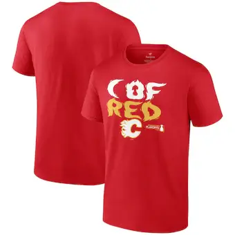 Calgary Flames Fanatics Branded 2022 Stanley Cup Playoffs - Slogan T-Shirt - Red